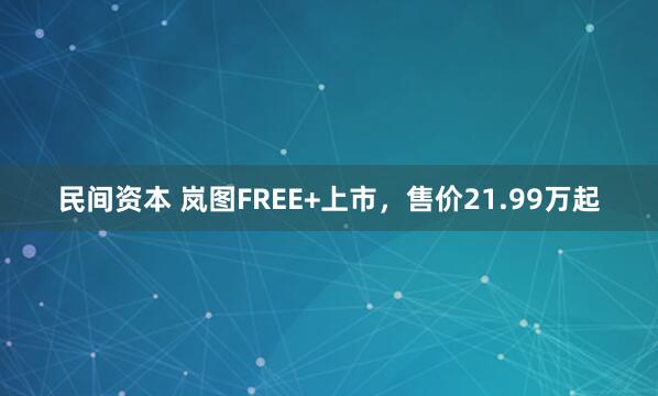 民间资本 岚图FREE+上市，售价21.99万起
